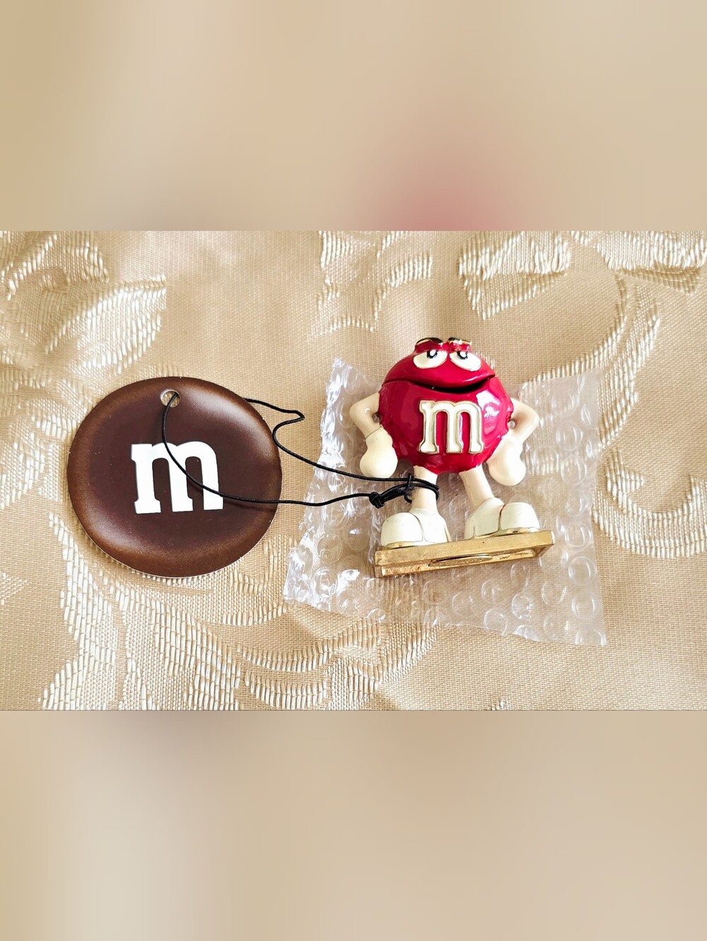 NEW! Monet Red M&M Character Enamel Hinged Keepsake Trinket Box - Picture 4 of 10